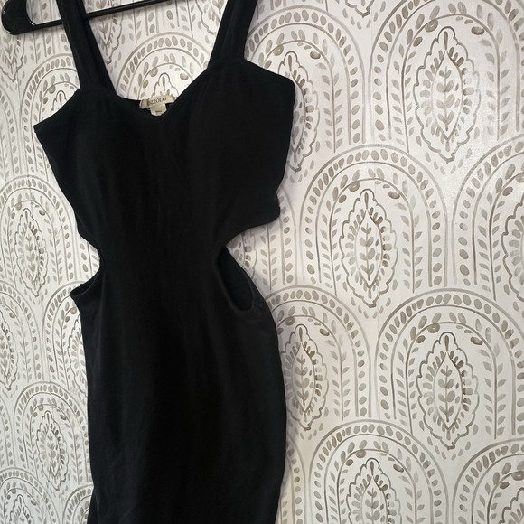 Bozzolo Womens Size Small Black Strappy Sleeve Dress Mini Side Cut Outs Hot Sexy - Picture 3 of 4